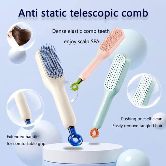 Magic Retractable Comb Self Cleaning Hair Brush
